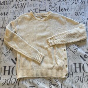 Michael Kors | Beige Soft Knit Top with gold buttons